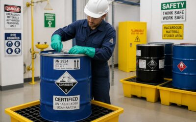Essential safety steps when packaging liquid hazardous materials.
